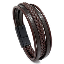 Load image into Gallery viewer, Popular Ornament Simple Woven Leather Bracelet Simple All-Match Men's Magnetic Buckle Bracelet Bracelet