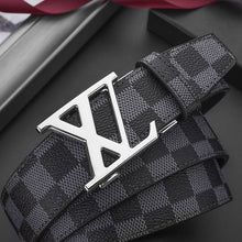 Load image into Gallery viewer, Business Casual Automatic Buckle Belt High-End Genuine Leather Fashion Check Pattren All-Match Pants Belt