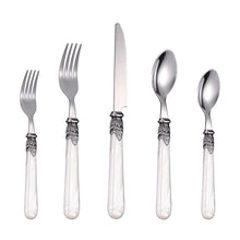 Load image into Gallery viewer, Retro Tableware Knife Fork Spoon Acrylic Handle Festival Family Party Tableware Suit