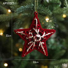 Load image into Gallery viewer, Flocking material Christmas pendant Holiday decoration Snowflake pendant Christmas tree pendant