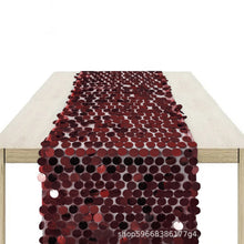 Load image into Gallery viewer, 30 * 275cm Sequin Table Flag Wedding Tablecloth