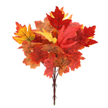 Load image into Gallery viewer, 5PCs Simulation Maple Leaf Bouquet Halloween Decorative Leaves Decorative Greenery