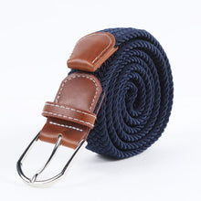 Load image into Gallery viewer, Men's Casual Stretch Woven Leather Belt Young Students Woven Canvas Pin Buckle Elastic Waistband