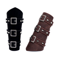 Load image into Gallery viewer, Men's Leather Wristband Hand Guard Personality Wide Leather Punk Riding Arm Guard