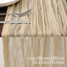Load image into Gallery viewer, Voile Champray Table Runner Wedding Party Decoration Pleated Table Runner Tablecloth