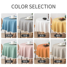 Load image into Gallery viewer, Round Linen Tablecloth TPU Waterproof and Oil-Proof Fabric Hotel Household round Table Dining Table Cloth Tablecloth