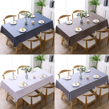 Load image into Gallery viewer, Solid Color PVC Waterproof and Oilproof and Heatproof Tablecloth Rectangular Plastic Table Mat Tablecloth