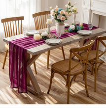 Load image into Gallery viewer, Chiffon table runner white wedding simple hotel table Party party decoration tablecloth Table Runner