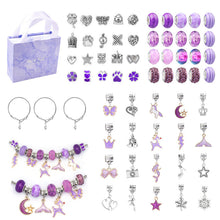 Load image into Gallery viewer, Purple Children's Bracelet Set Handmade DIY Large Hole Beaded Exquisite Crystal Beads Bracelet