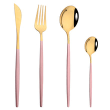 Load image into Gallery viewer, Stainless Steel Tableware Portugal Steak Knife and Fork Portable Ins Hotel Western Style Golden Western Food Knife and Fork