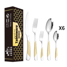 Load image into Gallery viewer, Tableware Set Star Diamond Series Western Food Knife, Fork and Spoon Five Main Pieces 30-Piece Set Steak Knife