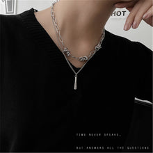 Load image into Gallery viewer, Zircon Double Layer Twin Twist Knot Necklace Hip Hop Men and Women Simple Ornament