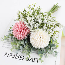 Load image into Gallery viewer, 12pcs/Set Simulation Bridal Bouquet Wedding Bouquet Hydrangea Fake Flower Furnishings Decorative Simulation Flower
