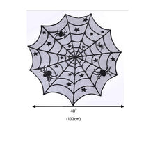 Load image into Gallery viewer, Halloween Tablecloth Spider Web Fireplace Towel Disposable Black Spider Web Lampshade Decorative Table Runner Ghost Festival Set