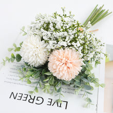 Load image into Gallery viewer, 12pcs/Set Simulation Bridal Bouquet Wedding Bouquet Hydrangea Fake Flower Furnishings Decorative Simulation Flower