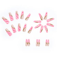 Load image into Gallery viewer, Long Ballet Nail Blooming Color Stitching Flash Gold Powder Foreign Trade Nail Tip One Second Wearable Manicure