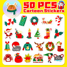 Load image into Gallery viewer, 50 Christmas Stickers New Santa Claus Stickers Snowflake Decoration Scene Sticker Decoration