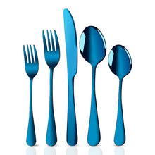 Load image into Gallery viewer, 1010 Stainless Steel Tableware Set Titanium-Plated Matte Black Western Food/Steak Knife, Fork and Spoon Five Components