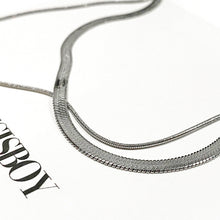 Load image into Gallery viewer, Simple Style Personalized Double Layer Snake Bones Chain Titanium Steel Necklace for Women Clavicle Chain Accessories
