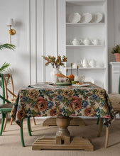 Load image into Gallery viewer, Jacquard table linen oil painting thick dustproof flower tablecloth