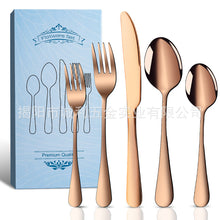 Load image into Gallery viewer, Stainless Steel Tableware Set for 4 People 20 Pieces Black Knife, Fork and Spoon Dishwasher Safe