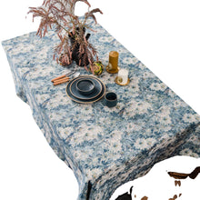 Load image into Gallery viewer, Blue Jacquard Table Cloth American Oil Painting Thick Tablecloth Blue Flower Kitchen Table Cloth