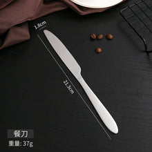 Load image into Gallery viewer, Stainless Steel Tableware Set with Light Handle Dining Knife Spoon Fork Tea Spoon Four-Piece Set Hotel Gift