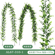 Load image into Gallery viewer, 5pcs Emulational Eucalyptus Rattan Eucalyptus Leaves Ivy Scindapsus Aureus Leaves Vine Fake Flower Plants