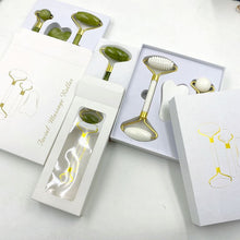 Load image into Gallery viewer, Natural Jade Beauty Instrument Double-Headed Jade Roller Facial Full Set Massage Beauty Instrument