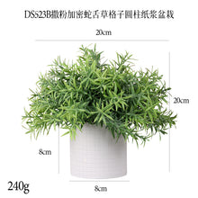 Load image into Gallery viewer, Artificial Green Plant Pot Cylindrical Pulp Cement Pot Combination Home Desktop Pot Simulation Bonsai