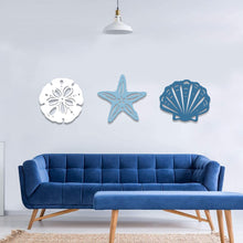 Load image into Gallery viewer, 3pcs/Set Wooden Ocean Wind Wall Decorations Creative Home Decoration Bathroom Shell Hanging Ornaments Wooden Mediterranean Style Pendant