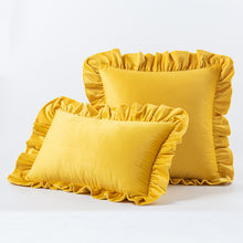 Load image into Gallery viewer, Ruffled Solid Color Pillow Cover Velvet Sofa Home Soft Backrest Cushion Cover