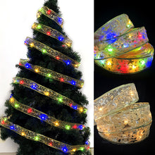 Load image into Gallery viewer, 4M Christmas Decoration Bronzing Double-Layer Silk LED Lighting Chain Ribbon