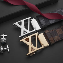 Load image into Gallery viewer, Business Casual Automatic Buckle Belt High-End Genuine Leather Fashion Check Pattren All-Match Pants Belt