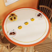 Load image into Gallery viewer, White Simple Table Mat Waterproof Oil-Proof round Leather Tablecloth Household PVC Leather round Tablecloth