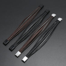 Load image into Gallery viewer, Popular Ornament Simple Woven Leather Bracelet Simple All-Match Men's Magnetic Buckle Bracelet Bracelet