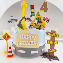 Load image into Gallery viewer, 10pcs/Set Engineering Vehicle Cake Decoration Children Happy Birthday Plug-in Cartoon Cake Decoration Accessories