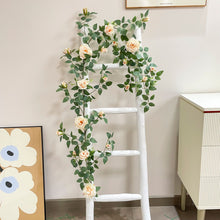 Load image into Gallery viewer, Artificial Rose Vine Indoor Home Decoration Fake Flower Rattan Wall Hanging Green Plant