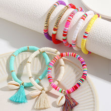 Load image into Gallery viewer, Bracelet Multicolored Tassel Polymer Clay Shell Bohemian Bracelet