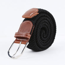 Load image into Gallery viewer, Men's Casual Stretch Woven Leather Belt Young Students Woven Canvas Pin Buckle Elastic Waistband