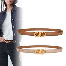 Load image into Gallery viewer, Smooth Buckle Thin Belt Ladies Decoration with Dress Shirt Retro Small Pant Belt