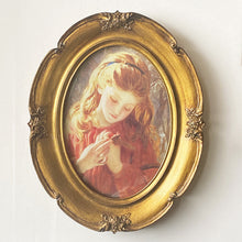 Load image into Gallery viewer, European-Style Carved Resin Photo Frame Oval Retro Distressed Photo Frame and Picture Frame Wall Mounted Bronze Photo Frame