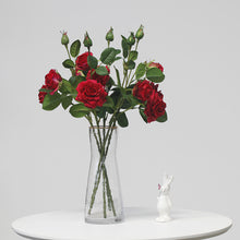 Load image into Gallery viewer, 3 Heads Laminated Curling Artificial Rose Home Decoration Desktop Simulation Flower