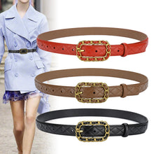 Load image into Gallery viewer, Genuine Leather Women's Belt with Casual Belt Women's Genuine Leather Two-Layer Belt Slim Waist Belt
