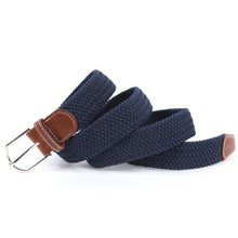 Load image into Gallery viewer, Men's Casual Stretch Woven Leather Belt Young Students Woven Canvas Pin Buckle Elastic Waistband