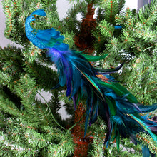 Load image into Gallery viewer, New Christmas Decorations Christmas Tree Pendant Simulation Long Tail Blue Peacock Ornaments