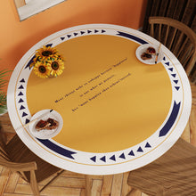 Load image into Gallery viewer, White Simple Table Mat Waterproof Oil-Proof round Leather Tablecloth Household PVC Leather round Tablecloth