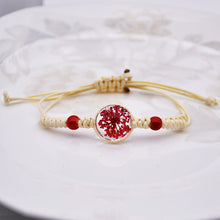 Load image into Gallery viewer, Dried Petal Braided Rope Bracelet Female Stretch Japanese and Korean Girlfriends Carrying Strap Children