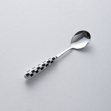 Load image into Gallery viewer, Chaobai Ceramic Hepburn Style Tableware Knife, Fork and Spoon Niche Polka Dot Stainless Steel Tableware Creative High-Looking Fruit Knife and Fork