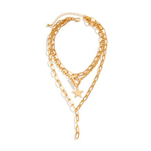 Load image into Gallery viewer, Fashion Metal Chain XINGX Necklace Set Twin Clavicle Chain Necklace